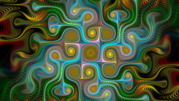 Картинка 3д+графика фракталы+ fractal цвета фон узор