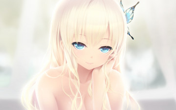 Картинка аниме boku+wa+tomodachi+ga+sukunai boku wa tomodachi ga sukunai kashiwazaki sena арт девочка взгляд бабочка cait