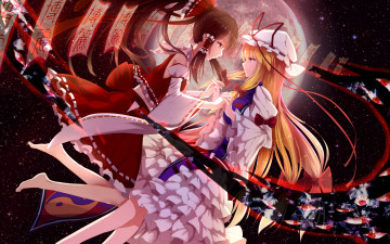 Картинка аниме touhou арт девушки hakurei reimu yakumo yukari bakanoe