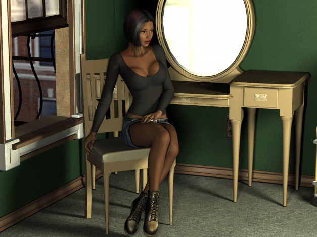 Обои картинки фото 3д графика, люди , people, фон, девушка, взгляд