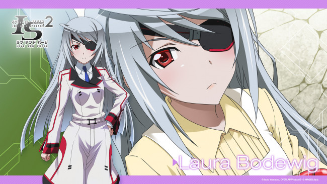 Обои картинки фото infinite stratos 2, аниме, infinite stratos, девушка, взгляд, фон