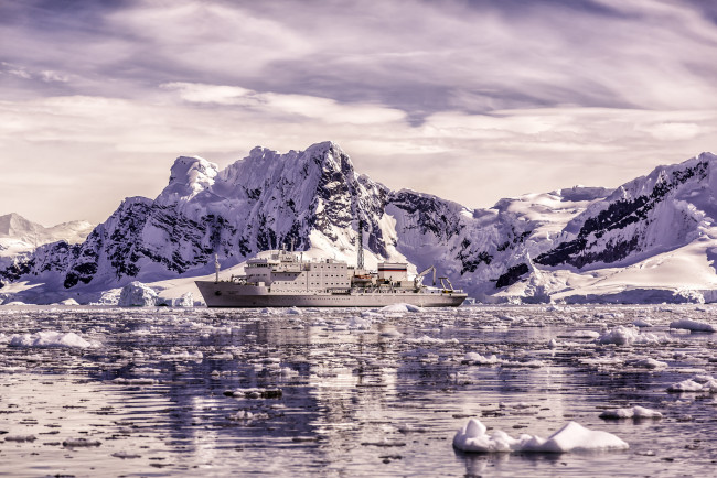 Обои картинки фото академик иоффе, корабли, другое, судно, исследовательское, торосы