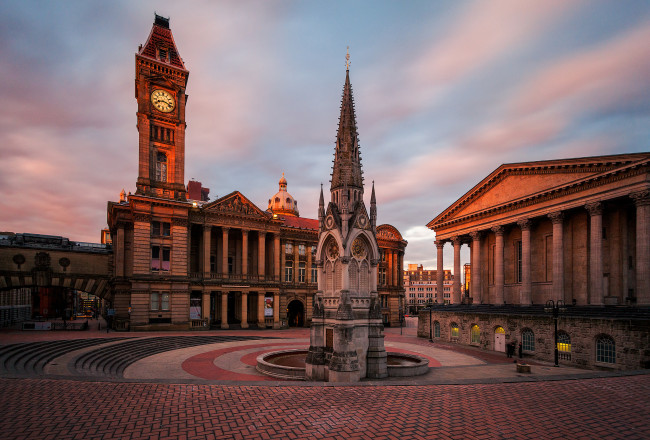 Обои картинки фото birmingham - big brum, города, - улицы,  площади,  набережные, площадь, шпиль, башня, дворец