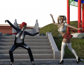 Картинка 3д+графика люди+ people девушки взгляд фон