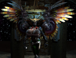 Картинка 3д+графика существа+ creatures фон взгляд девушка