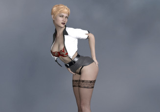 обоя 3д графика, люди , people, девушка, взгляд, фон