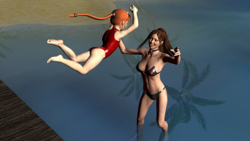 Картинка 3д+графика люди+ people фон взгляд девушка