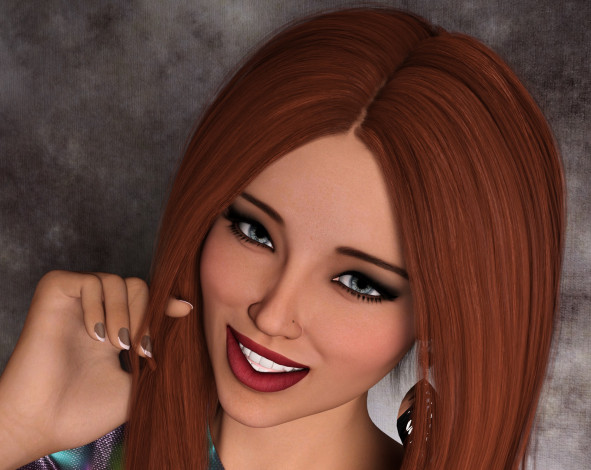 Обои картинки фото 3д графика, портрет , portraits, девушка, взгляд, фон