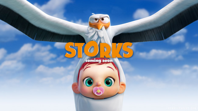 Обои картинки фото мультфильмы, storks, аисты