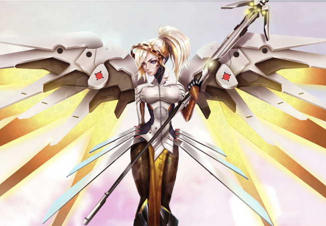 Обои картинки фото видео игры, overwatch, mercy