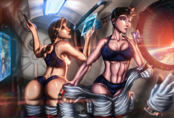 Картинка рисованное люди фон девушки корабль