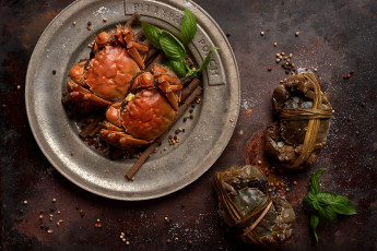 Картинка еда рыба +морепродукты +суши +роллы зелень морепродукт краб