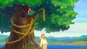 Картинка мультфильмы иван+царевич+и+серый+волк+2 корона царь водоем цепь дуб русалка мужчина