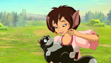 обоя мультфильмы, иван царевич и серый волк 2, кот, существо