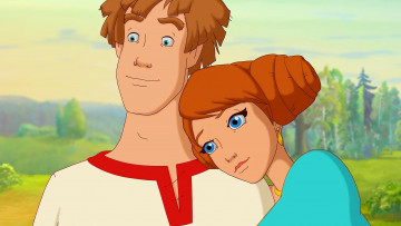 обоя мультфильмы, иван царевич и серый волк 2, любовь, парень, девушка