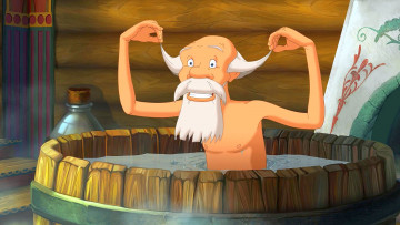 Картинка мультфильмы иван+царевич+и+серый+волк+2 мужчина бочка вода борода улыбка эмоции