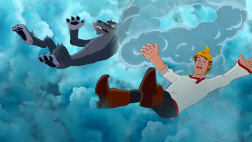 Картинка мультфильмы иван+царевич+и+серый+волк+2 парень падение волк