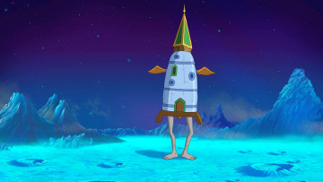 обоя мультфильмы, иван царевич и серый волк 2, планета, ноги, ракета