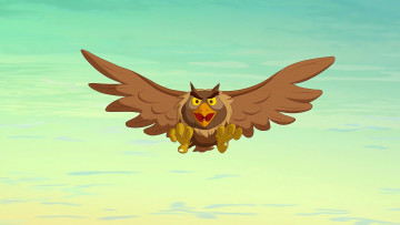 обоя мультфильмы, иван царевич и серый волк 2, птица, полет, филин