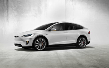 Картинка автомобили tesla тесла model x белый