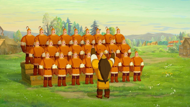 Обои картинки фото мультфильмы, иван царевич и серый волк 2, хор, дружина