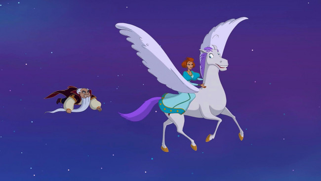 Обои картинки фото мультфильмы, иван царевич и серый волк 2, мужчина, девушка, пегас, лошадь, борода