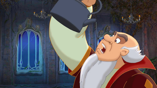 Обои картинки фото мультфильмы, иван царевич и серый волк 2, окно, паутина, паук, мужчина, чайник