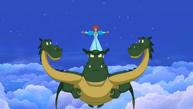 Обои картинки фото мультфильмы, иван царевич и серый волк 2, змей, горыныч, полет, девушка