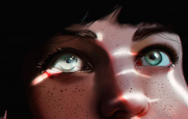 Обои картинки фото рисованное, люди, by, jeeleery, веснушки, девушка