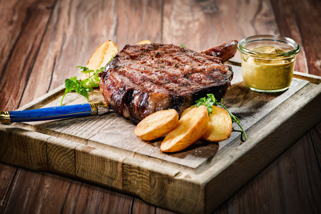 Обои картинки фото еда, мясные блюда, картофель, стейк