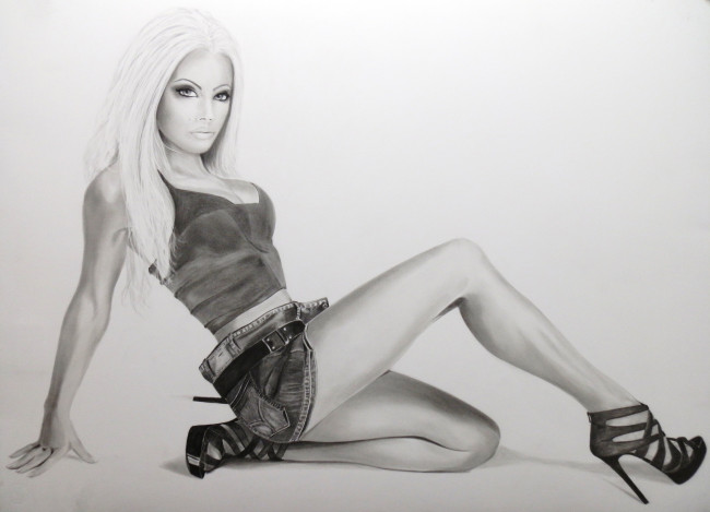 Обои картинки фото рисованное, люди, взгляд, фон, девушка