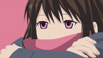 обоя аниме, noragami, фон, взгляд, девушка
