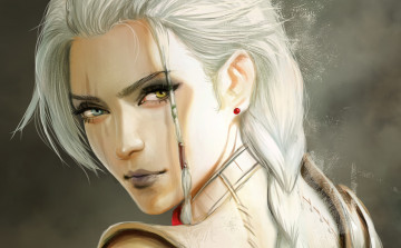 Картинка фэнтези девушки взгляд девушка лицо арт блондинка коса