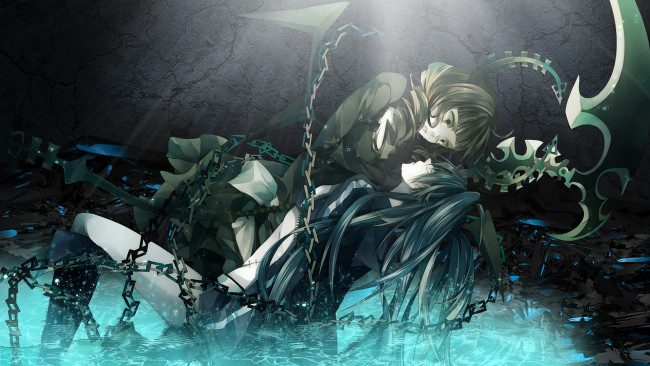 Обои картинки фото аниме, black rock shooter, девушки