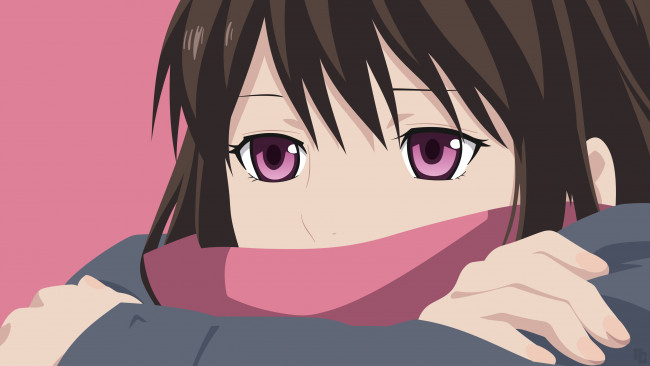 Обои картинки фото аниме, noragami, фон, взгляд, девушка