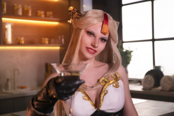 обоя девушки, симонет секунова, образ, костюм, бокал