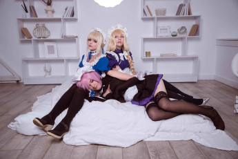 Картинка momo девушки горничные костюмы образы комната