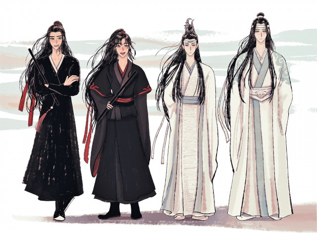 Обои картинки фото аниме, mo dao zu shi, лань, ванцзи, вэй, усянь