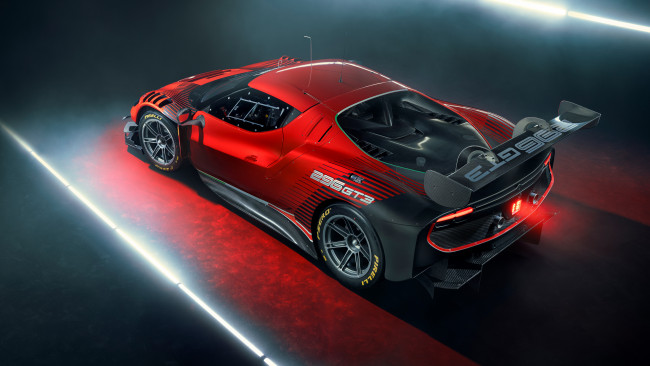 Обои картинки фото спорт, автоспорт, ferrari, 296, gt3, 2022, феррари