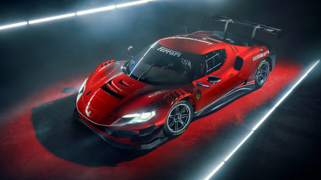 Обои картинки фото спорт, автоспорт, ferrari, 296, gt3, красный, феррари, спорткар