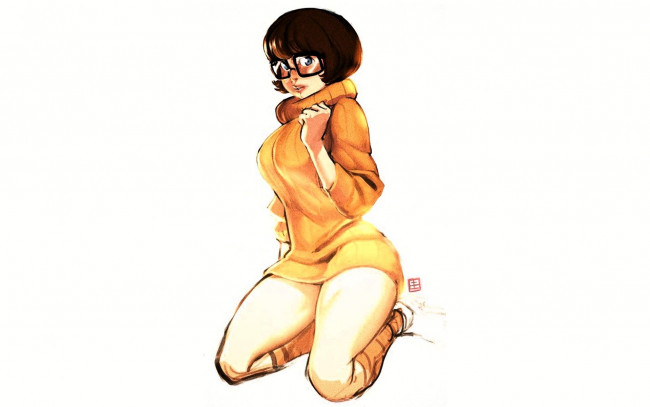 Обои картинки фото рисованное, кино,  мультфильмы, велма, очки, свитер