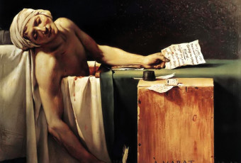 обоя jacques-louis david, рисованное, марат, человек, смерть, бумага, чернила, перья