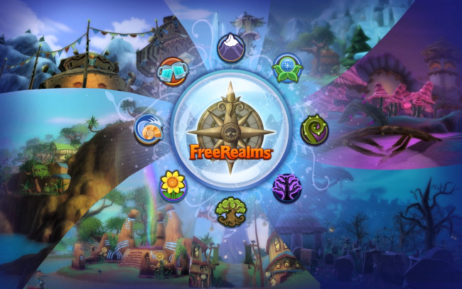 Обои картинки фото видео игры, free realms, круг, значки, сектора