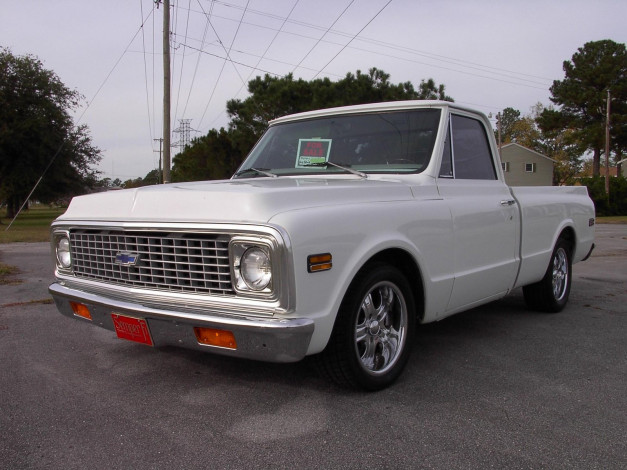 Обои картинки фото 1972, chevrolet, pickup, classic, автомобили, выставки, уличные, фото