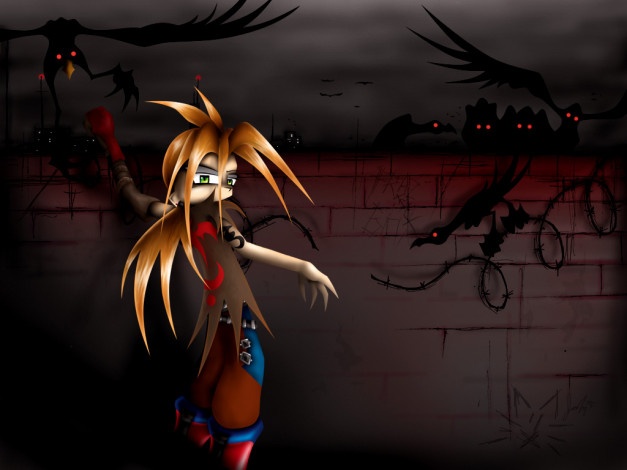 Обои картинки фото gothic, girlz, 09, рисованные, люди