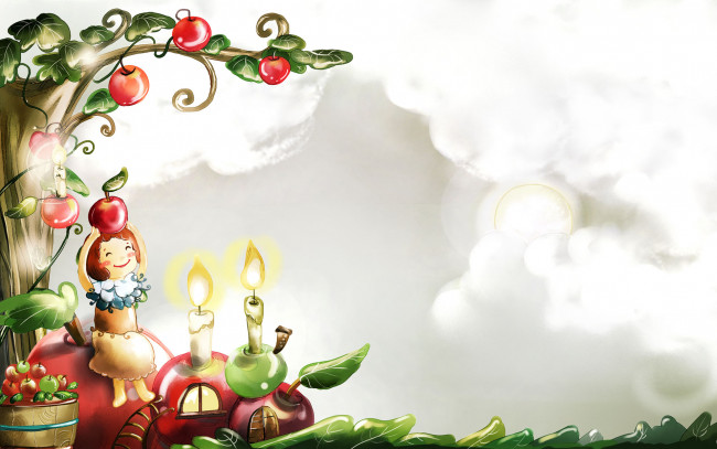 Обои картинки фото рисованные, дети