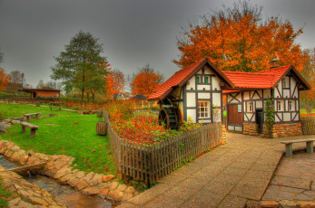 Картинка германия заальбургзидлунг разное сооружения постройки поля дом