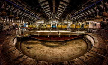 Картинка техника другое локомотивы поворотный круг депо