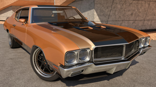 Обои картинки фото автомобили, 3д, buick, 1970