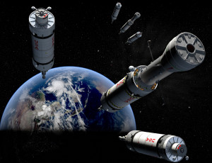 Картинка космос арт звезды вселенная сияние космический корабль